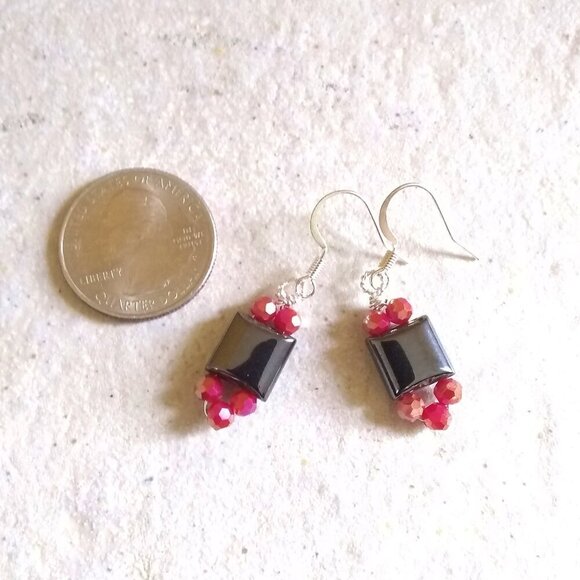 Calm and in Control! Thick + Chunky + Heavy! Spunky Hematite Bracelet + Earrings - Picture 7 of 9